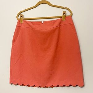 Coral Ann Taylor Fitted Scalloped Skirt